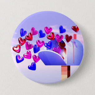 Valentine Hearts Fliegen aus der Mailbox Button