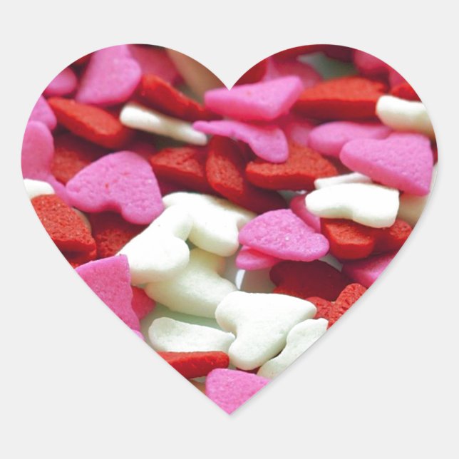 Valentine Hearts Herz-Aufkleber (Vorderseite)