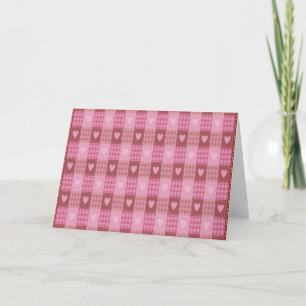 Valentine Hearts Kariert Karte