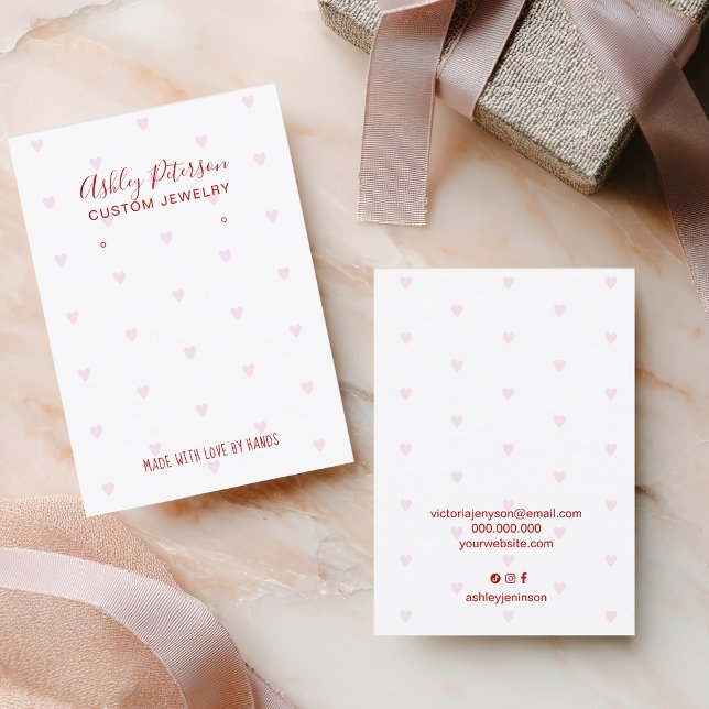 Valentine Hearts Love Jewelry Earring Display Visitenkarte (Valentine Hearts Love Jewelry Earring Display Business Card)