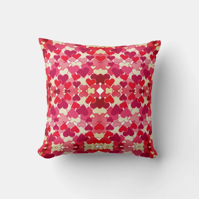 Valentine Hearts Mirror | Recoleta Throw Kissen (Vorderseite)