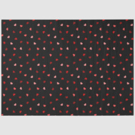 Valentine Hearts on Black Seidenpapier