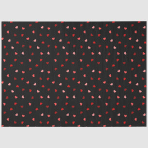 Valentine Hearts on Black Seidenpapier