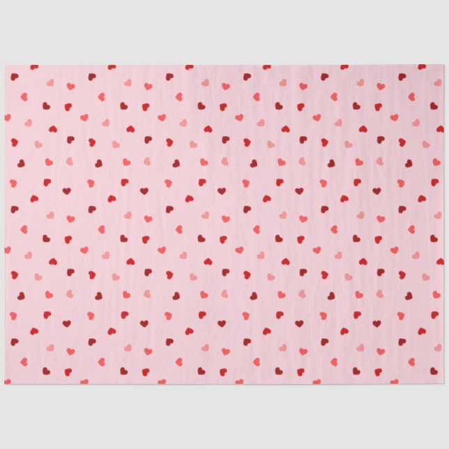 Valentine Hearts on Pink Seidenpapier (Vorderseite)