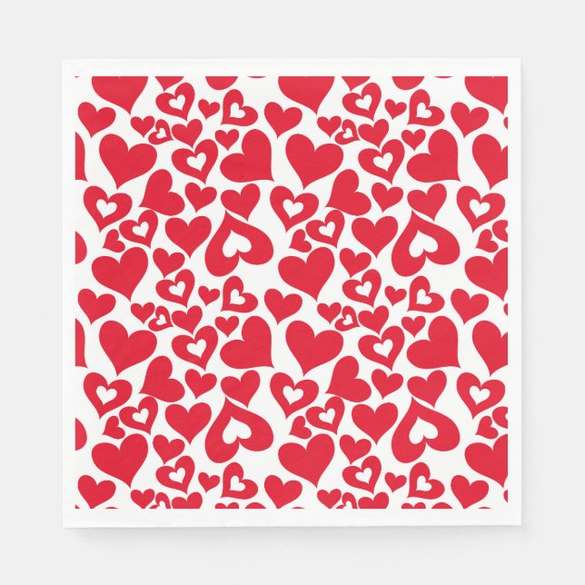 Valentine Hearts Paper Napkins Serviette (Vorderseite)