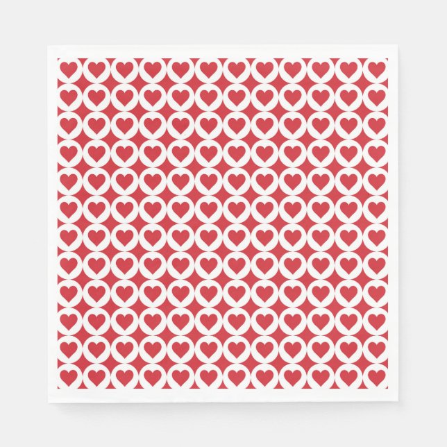Valentine Hearts Paper Napkins Serviette (Vorderseite)