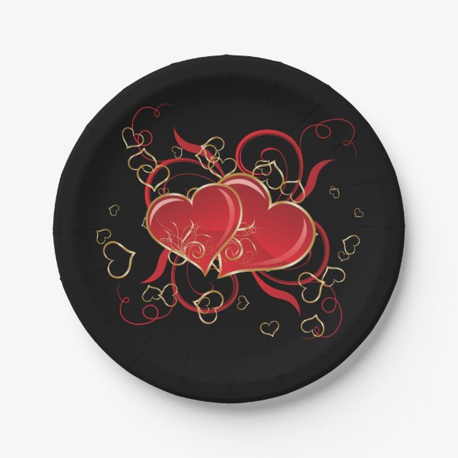 Valentine Hearts Paper Tellers Pappteller (Vorderseite)