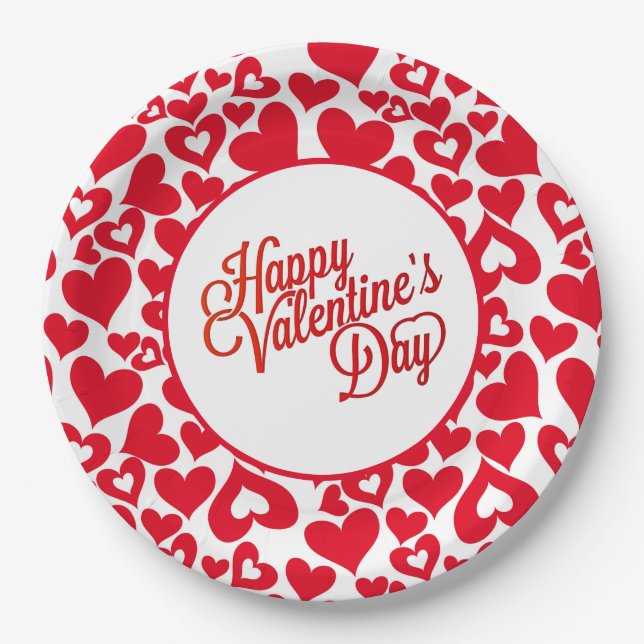 Valentine Hearts Paper Tellers Pappteller (Vorderseite)