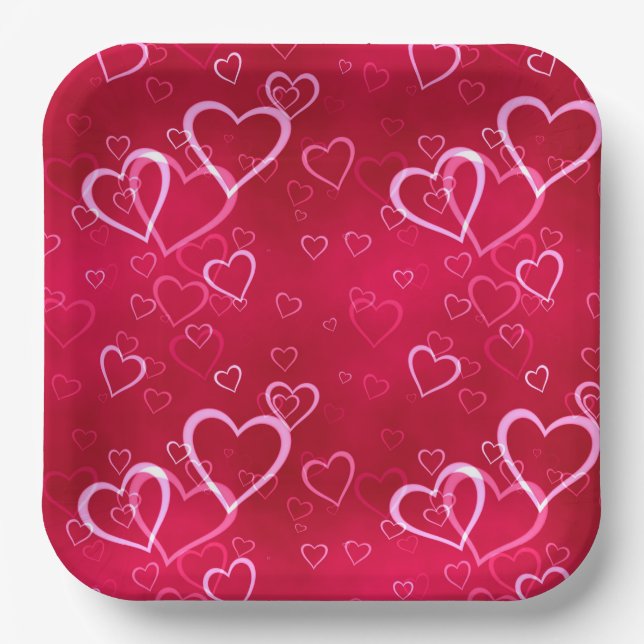 Valentine Hearts Paper Tellers Pappteller (Vorderseite)