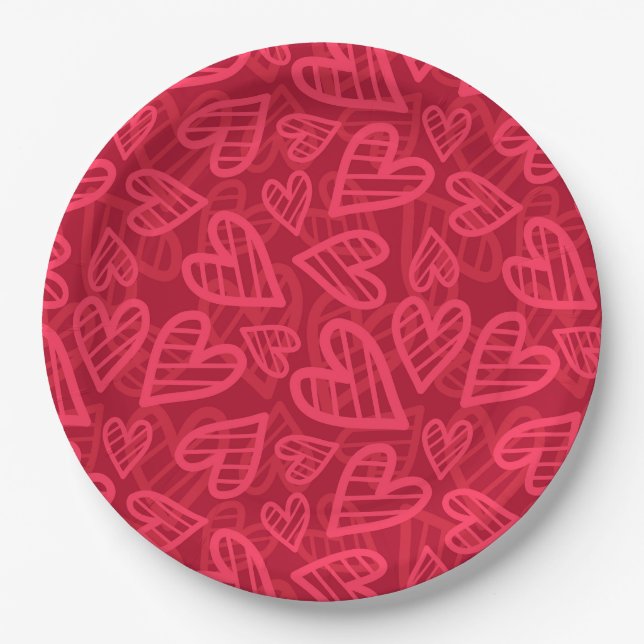 Valentine Hearts Paper Tellers Pappteller (Vorderseite)