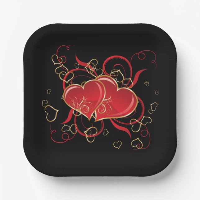 Valentine Hearts Paper Tellers Pappteller (Vorderseite)