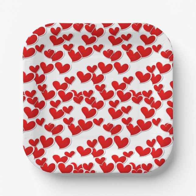Valentine Hearts Paper Tellers Pappteller (Vorderseite)