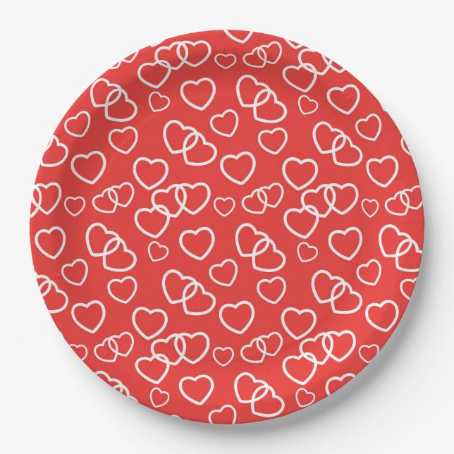 Valentine Hearts Paper Tellers Pappteller (Vorderseite)