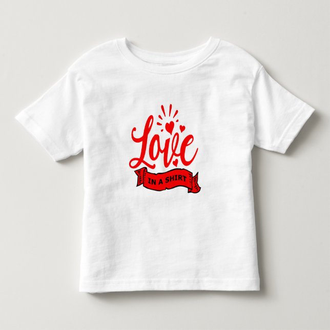 Valentine Hearts Quote Liebe Kleinkind T-shirt (Vorderseite)