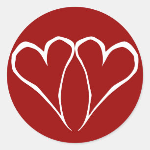 Valentine Hearts Red Sticker