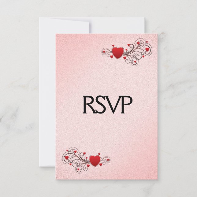 Valentine Hearts RSVP avec choix de menu (Devant)