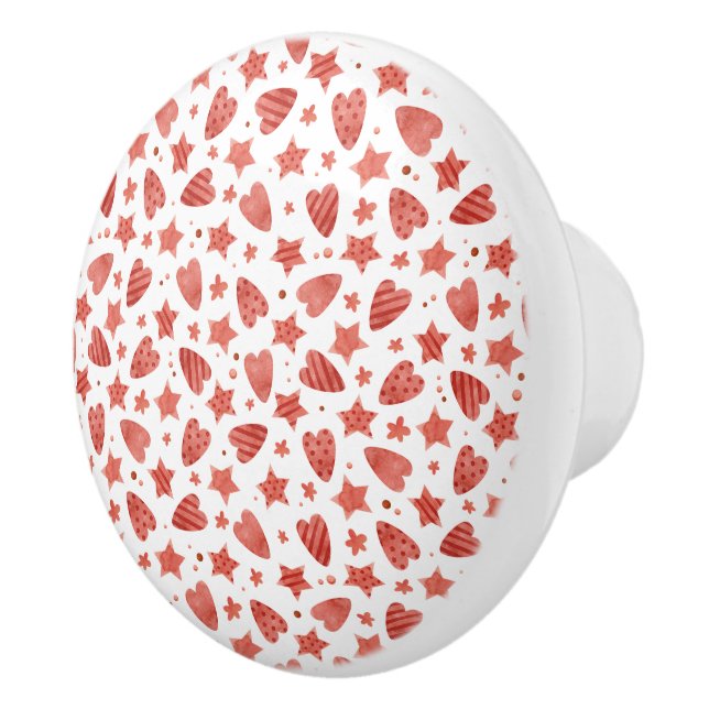 Valentine Hearts & Stars Keramikknauf (Rechts)