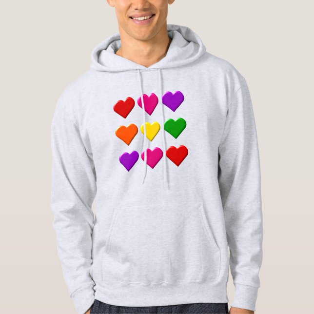 Valentine Hearts Sweat - shirt à capuche masculin (Devant)