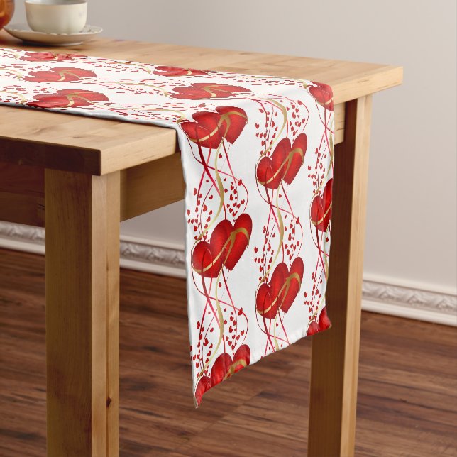 Valentine Hearts Table Runner Kurzer Tischläufer (Beispiel)