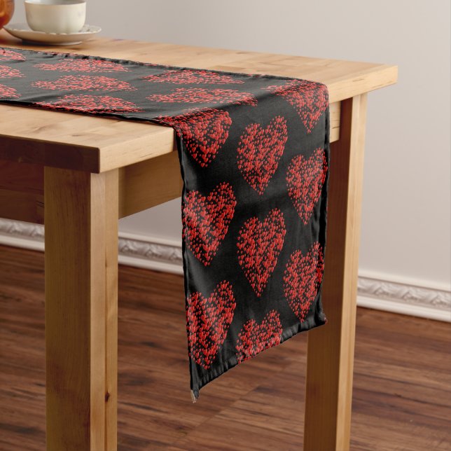 Valentine Hearts Table Runner Kurzer Tischläufer (Beispiel)
