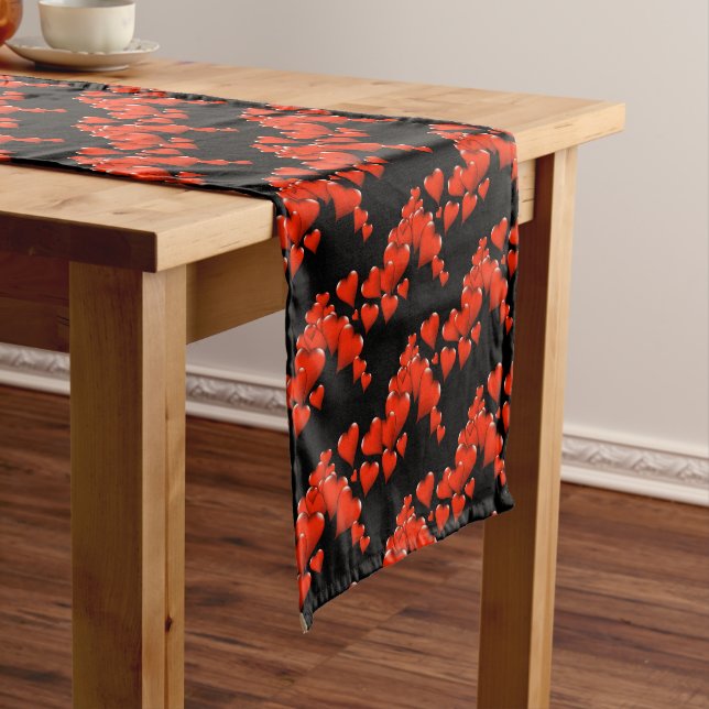 Valentine Hearts Table Runner Kurzer Tischläufer (Beispiel)