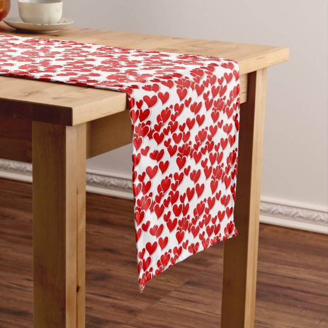 Valentine Hearts Table Runner Kurzer Tischläufer (Beispiel)