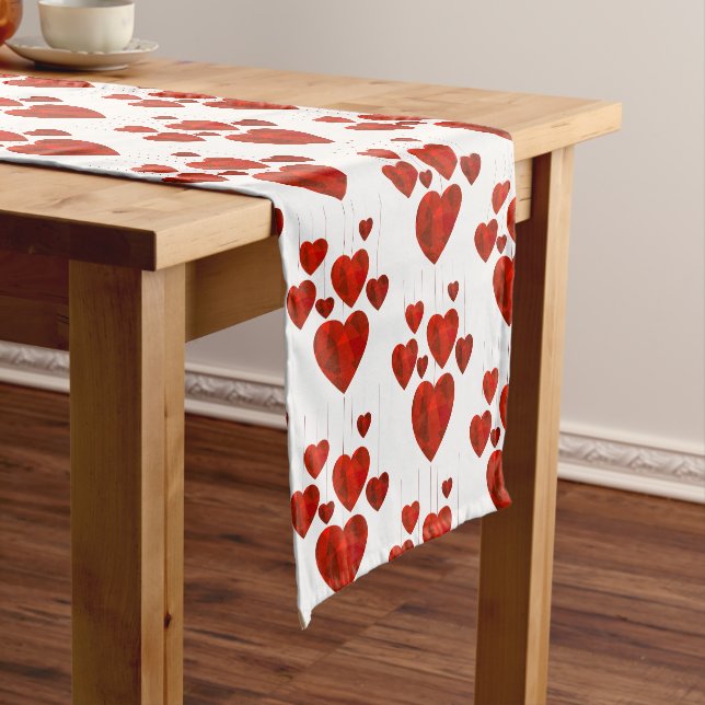 Valentine Hearts Table Runner Kurzer Tischläufer (Beispiel)