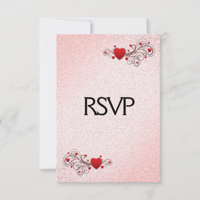 Valentine Hearts UAWG mit Menüauswahl RSVP Karte (Vorderseite)