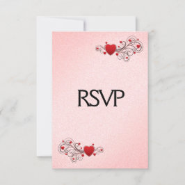 Valentine Hearts UAWG mit Menüauswahl RSVP Karte