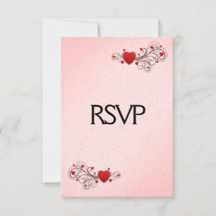 Valentine Hearts UAWG mit Menüauswahl RSVP Karte