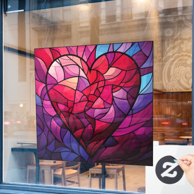 Valentine Hearts Window Clying Fensteraufkleber (Café-Fenster)