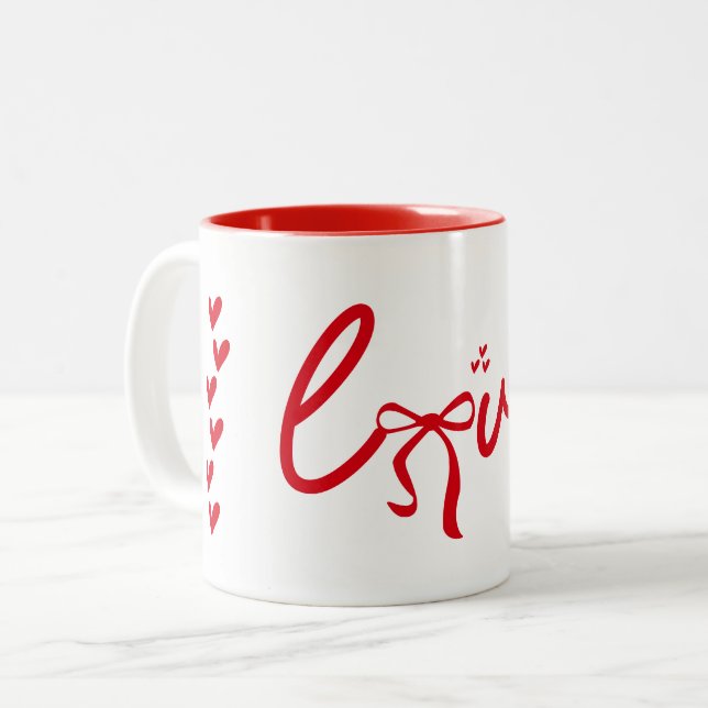 Valentine Hearts  Zweifarbige Tasse (Vorderseite Links)