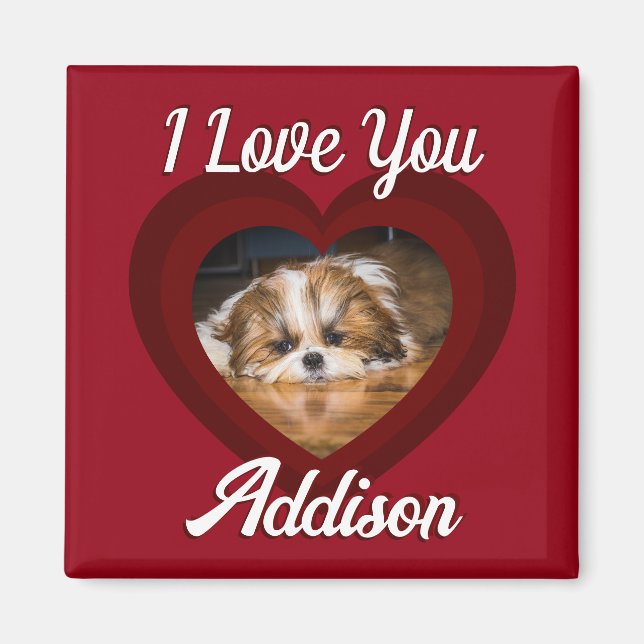 Valentine Herdhunde Liebe Benutzerdefiniert Foto-N Magnet (Vorne)
