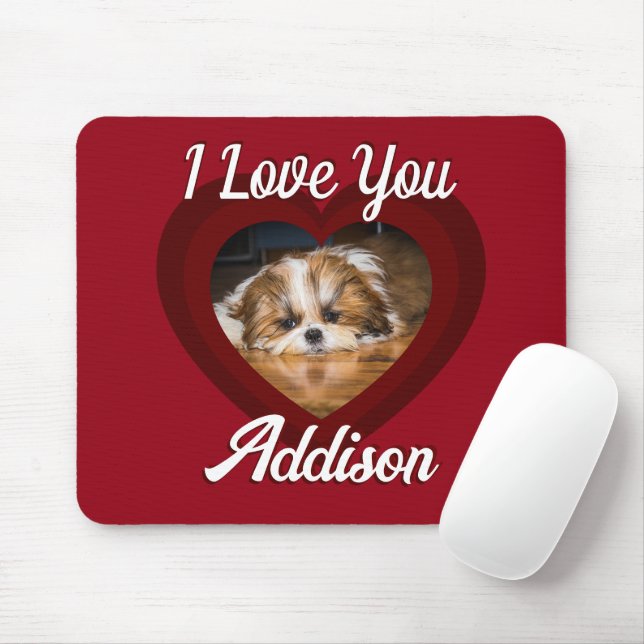 Valentine Herdhunde Liebe Benutzerdefiniert Foto-N Mousepad (Mit Mouse)
