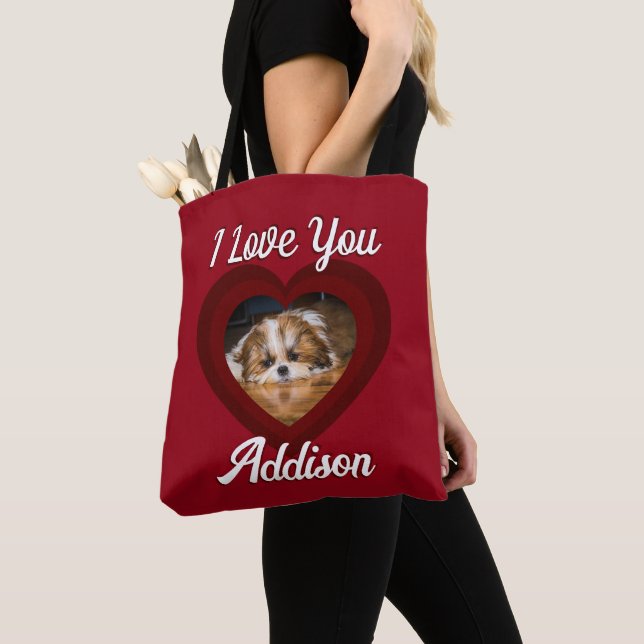 Valentine Herdhunde Liebe Benutzerdefiniert Foto-N Tasche (Von Nahem)