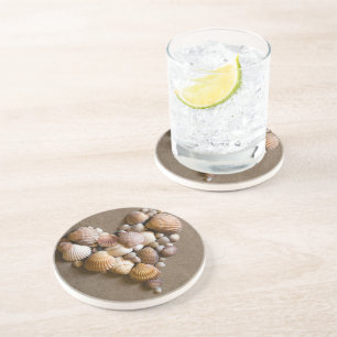 Valentine-Herz gemacht mit Muscheln Untersetzer