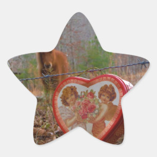 Valentine Herz Miniatur Stern-Aufkleber
