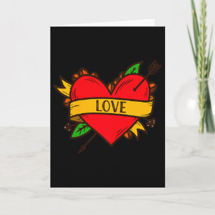 Valentine Herz Pfeil Shirt Retro Liebesherz Valen Karte