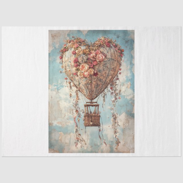 Valentine Hot Air Ballon Seidenpapier (Vorderseite)