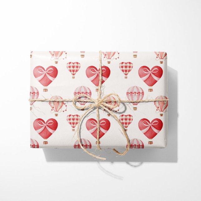 Valentine Hot Air Balloons Geschenkpapier (Von Creator hochgeladen)