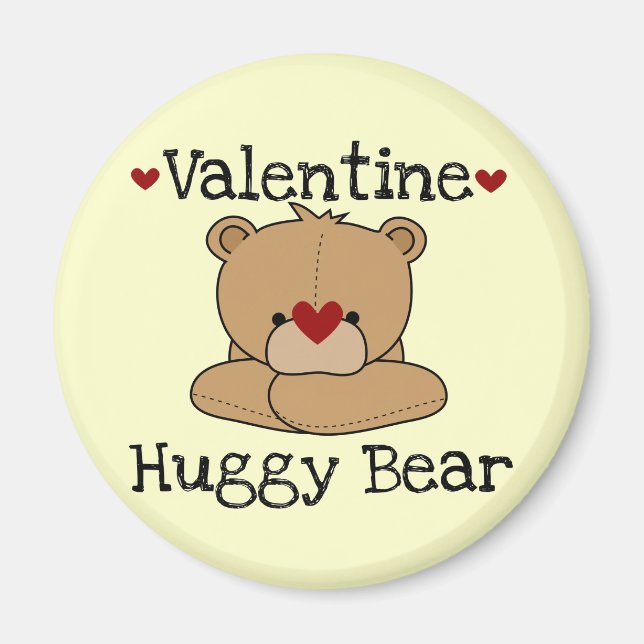 Valentine Huggy Bear Round Magnet (Vorne)