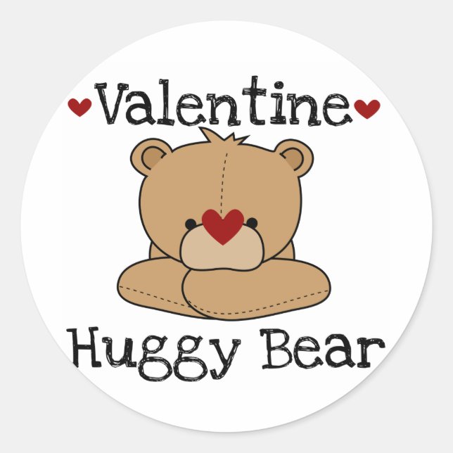 Valentine Huggy Bear Stickers (Vorderseite)