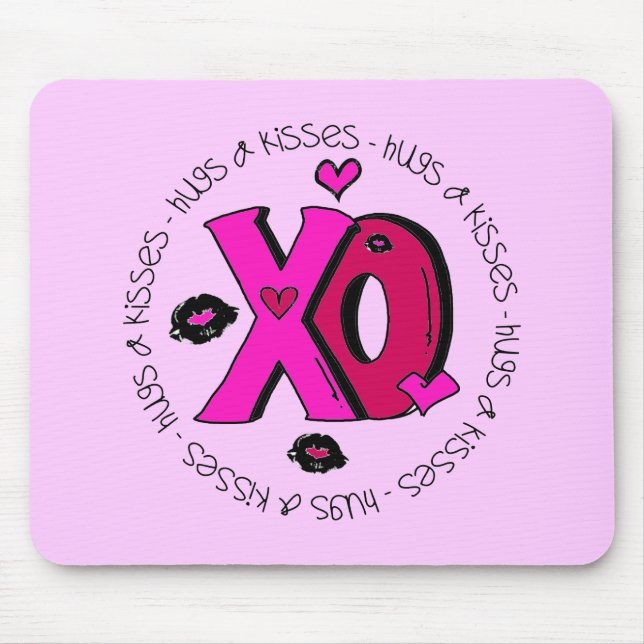 Valentine Hugs und Kisses Mousepad (Vorne)