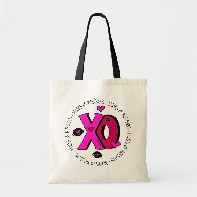 Valentine Hugs und Kisses Tragetasche (Vorne)