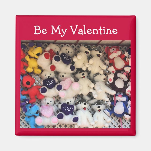 Valentine I Love You Plush Bears Magnet (Vorne)