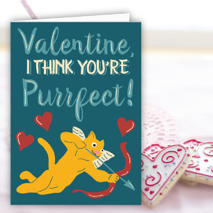 Valentine ich denke, du bist purfect Cat Lovers Karte