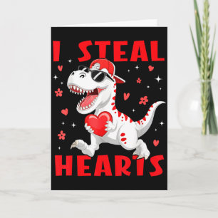 Valentine Ich stehle Herzen T-Rex Dinosaurier Baby Karte
