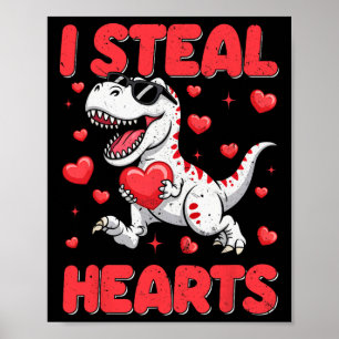 Valentine ich stehle Herzen Trex Dino Kleinkind Ki Poster