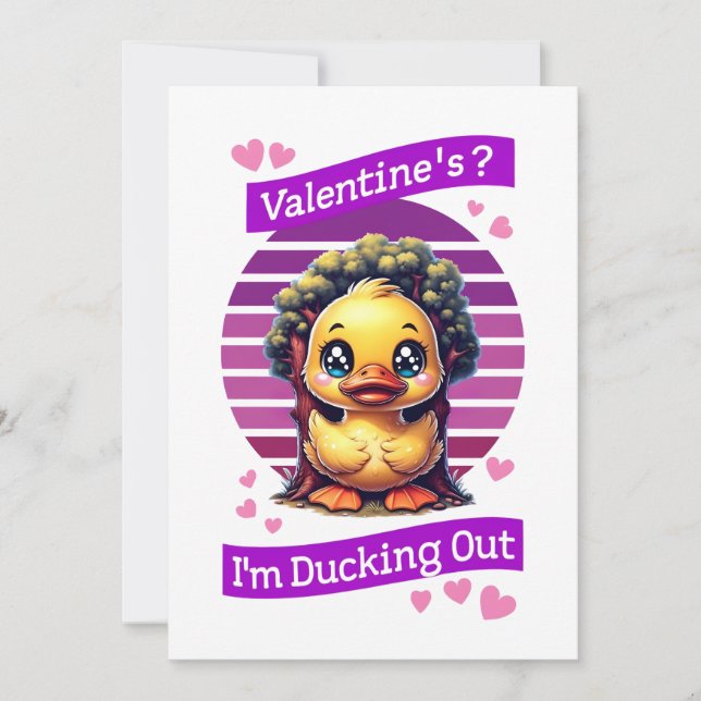 Valentine? Ich verducke. Feiertagskarte (Vorderseite)