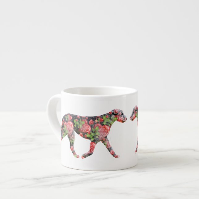 Valentine Irish Wolfhound Artwork Espressotasse (Vorderseite Links)